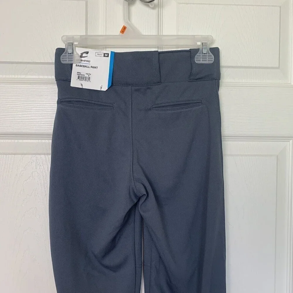 Champro Youth Medium BP9U Solid Color Triple Crown Open Bottom Pants Gray New